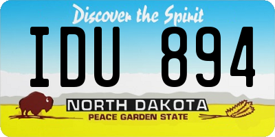ND license plate IDU894