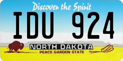 ND license plate IDU924