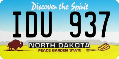 ND license plate IDU937
