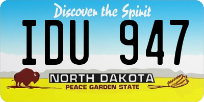 ND license plate IDU947