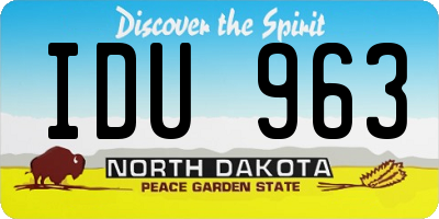 ND license plate IDU963