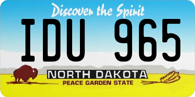 ND license plate IDU965