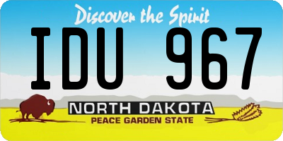 ND license plate IDU967