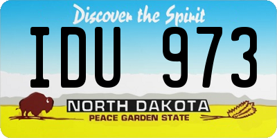 ND license plate IDU973