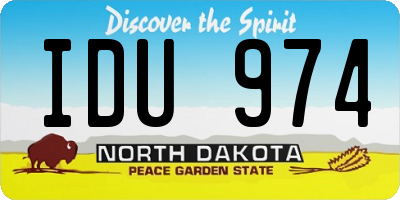 ND license plate IDU974