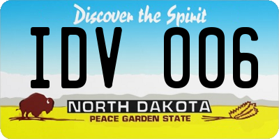 ND license plate IDV006