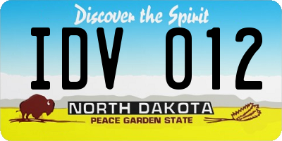 ND license plate IDV012