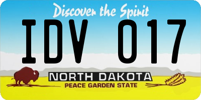 ND license plate IDV017