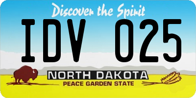 ND license plate IDV025