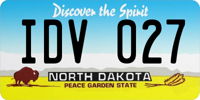 ND license plate IDV027