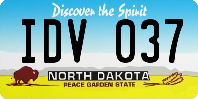 ND license plate IDV037