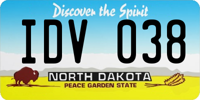 ND license plate IDV038
