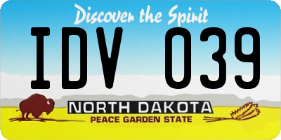 ND license plate IDV039
