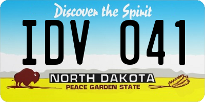 ND license plate IDV041