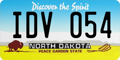 ND license plate IDV054