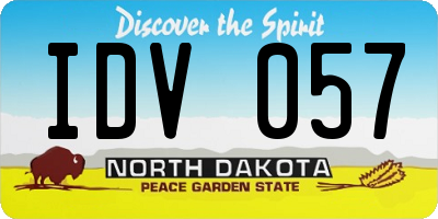 ND license plate IDV057