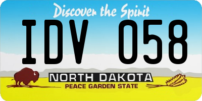ND license plate IDV058