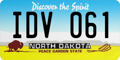 ND license plate IDV061