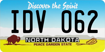 ND license plate IDV062