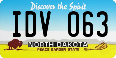 ND license plate IDV063