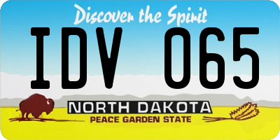 ND license plate IDV065