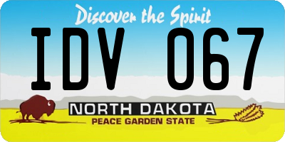 ND license plate IDV067