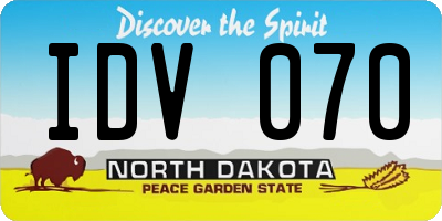 ND license plate IDV070