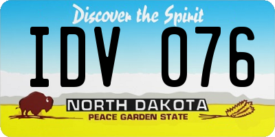 ND license plate IDV076