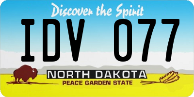 ND license plate IDV077