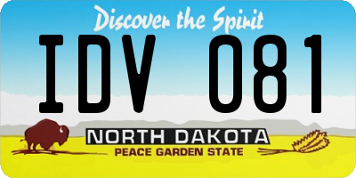 ND license plate IDV081