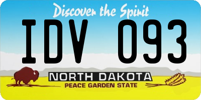 ND license plate IDV093