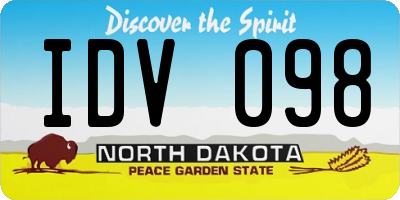 ND license plate IDV098