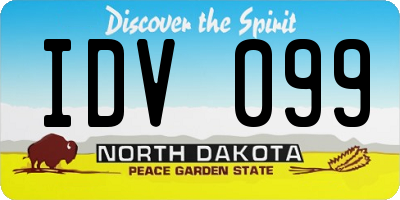ND license plate IDV099