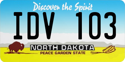 ND license plate IDV103