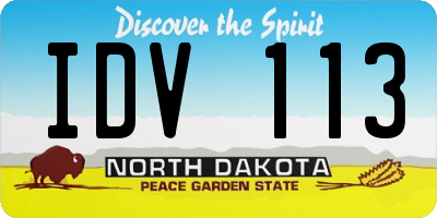 ND license plate IDV113