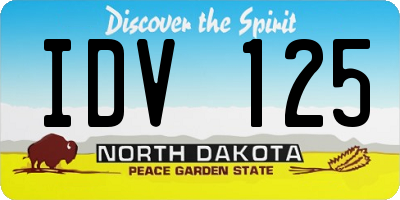 ND license plate IDV125