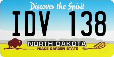 ND license plate IDV138