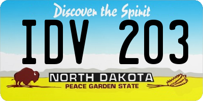ND license plate IDV203