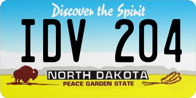 ND license plate IDV204