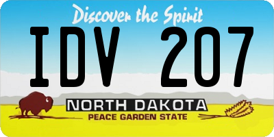 ND license plate IDV207