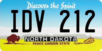 ND license plate IDV212