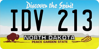 ND license plate IDV213