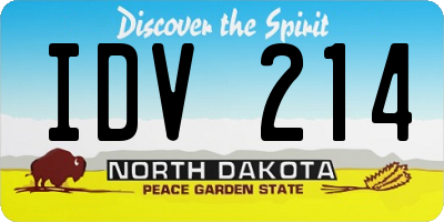 ND license plate IDV214
