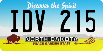 ND license plate IDV215