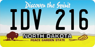 ND license plate IDV216
