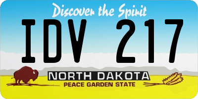 ND license plate IDV217
