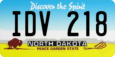 ND license plate IDV218
