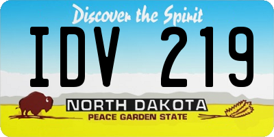 ND license plate IDV219