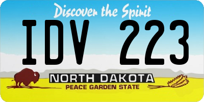 ND license plate IDV223