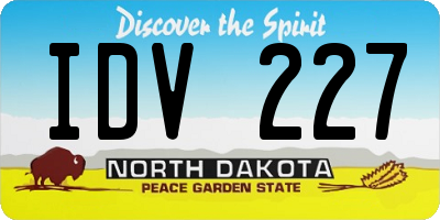 ND license plate IDV227